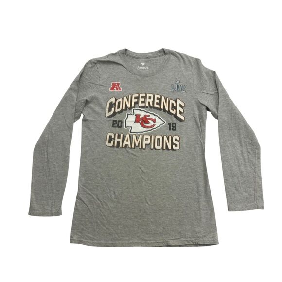 Kansas City Chiefs Shirt Mens Small S Gray 2019 Conference Champions Fanatics - Picture 1 of 12